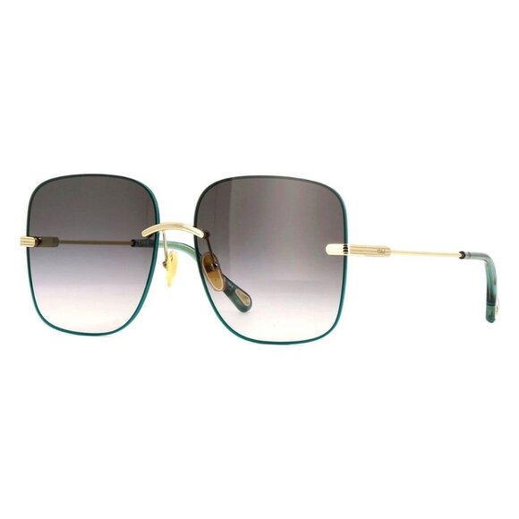 New Authentic  CHLOE CH0134S Gold Square CH0134S 001 Sunglasses Women - Picture 1 of 4